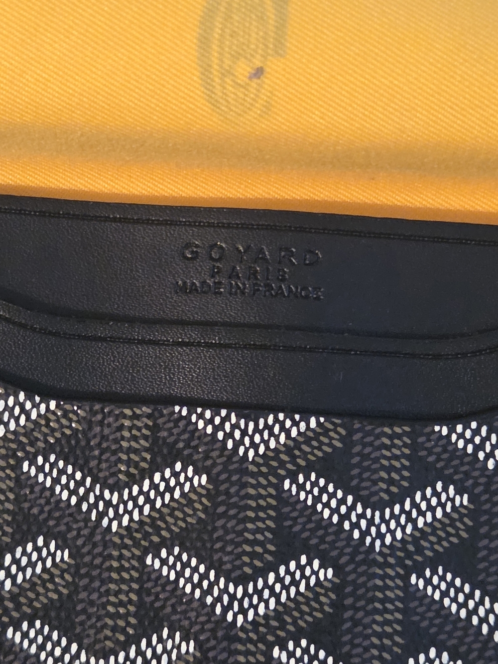 Goyard Black & Yellow Cardholder with Goyardine Pattern